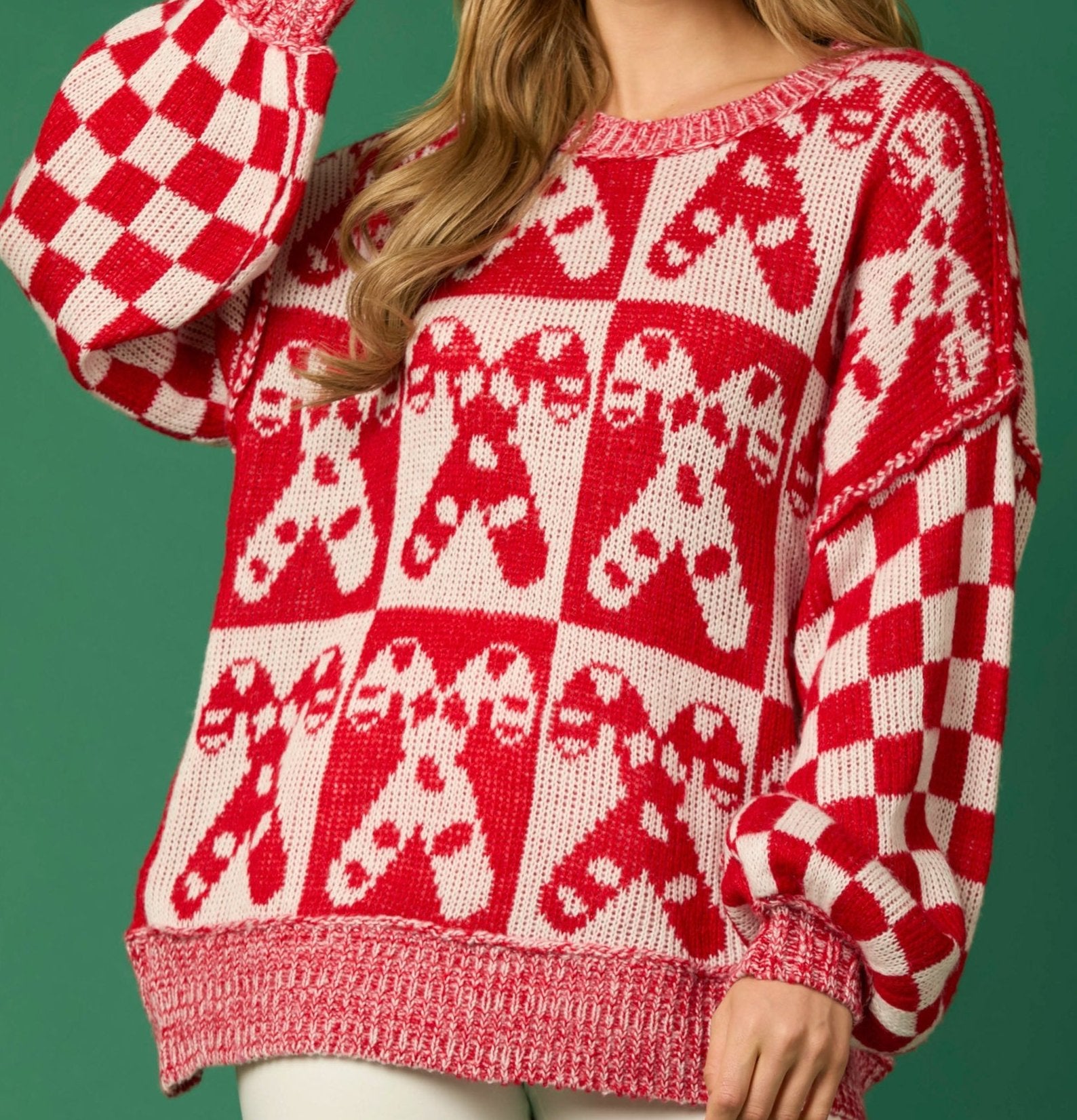 CANDY CANE OVERSIZED SWEATER