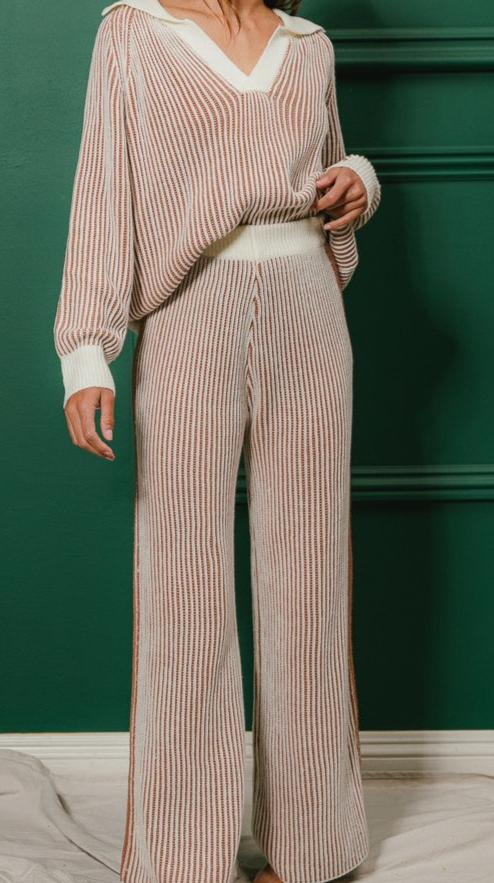 JENKINS RIBBED TWO-TONE PANT