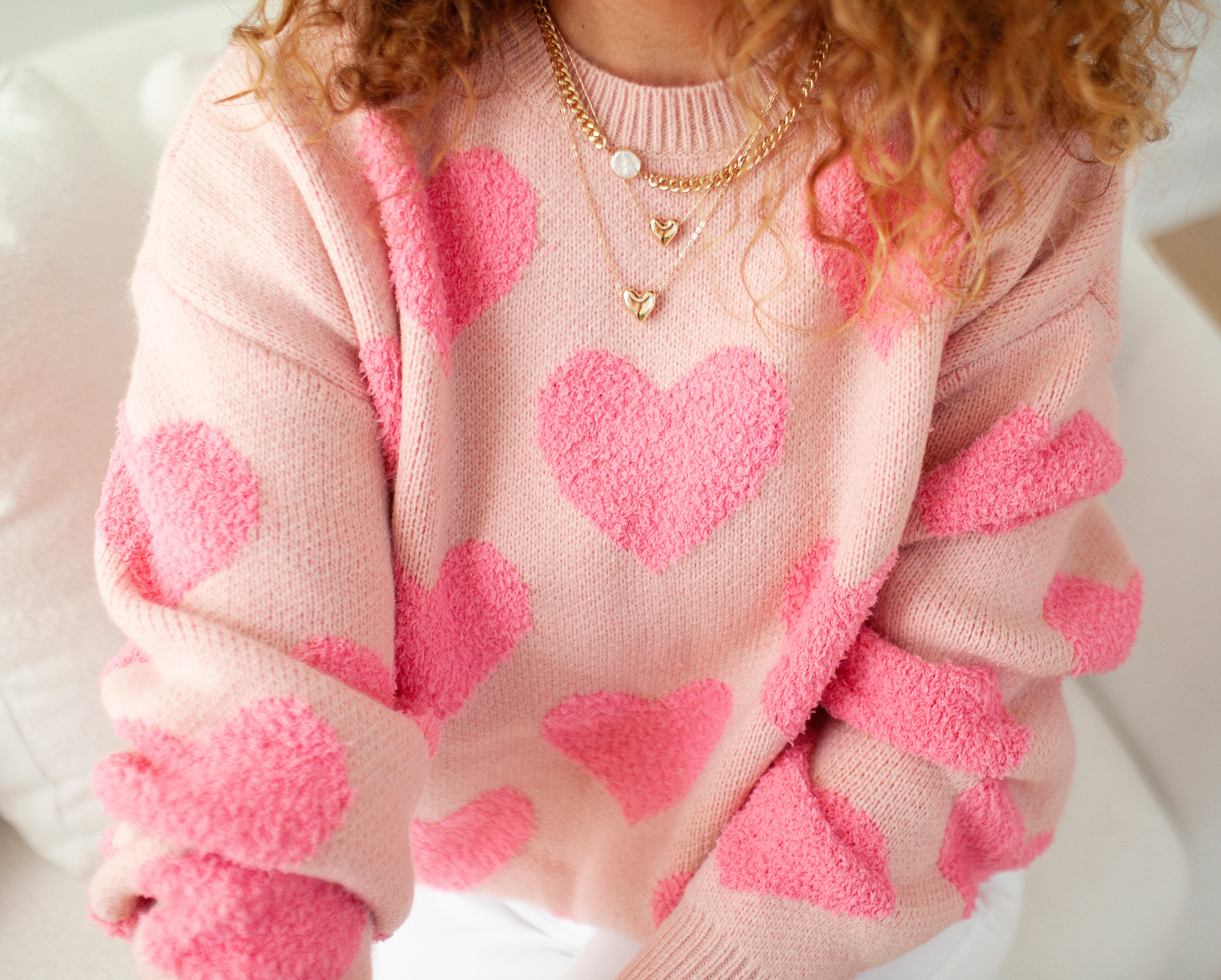 ALL ABOUT PINK HEART SWEATER