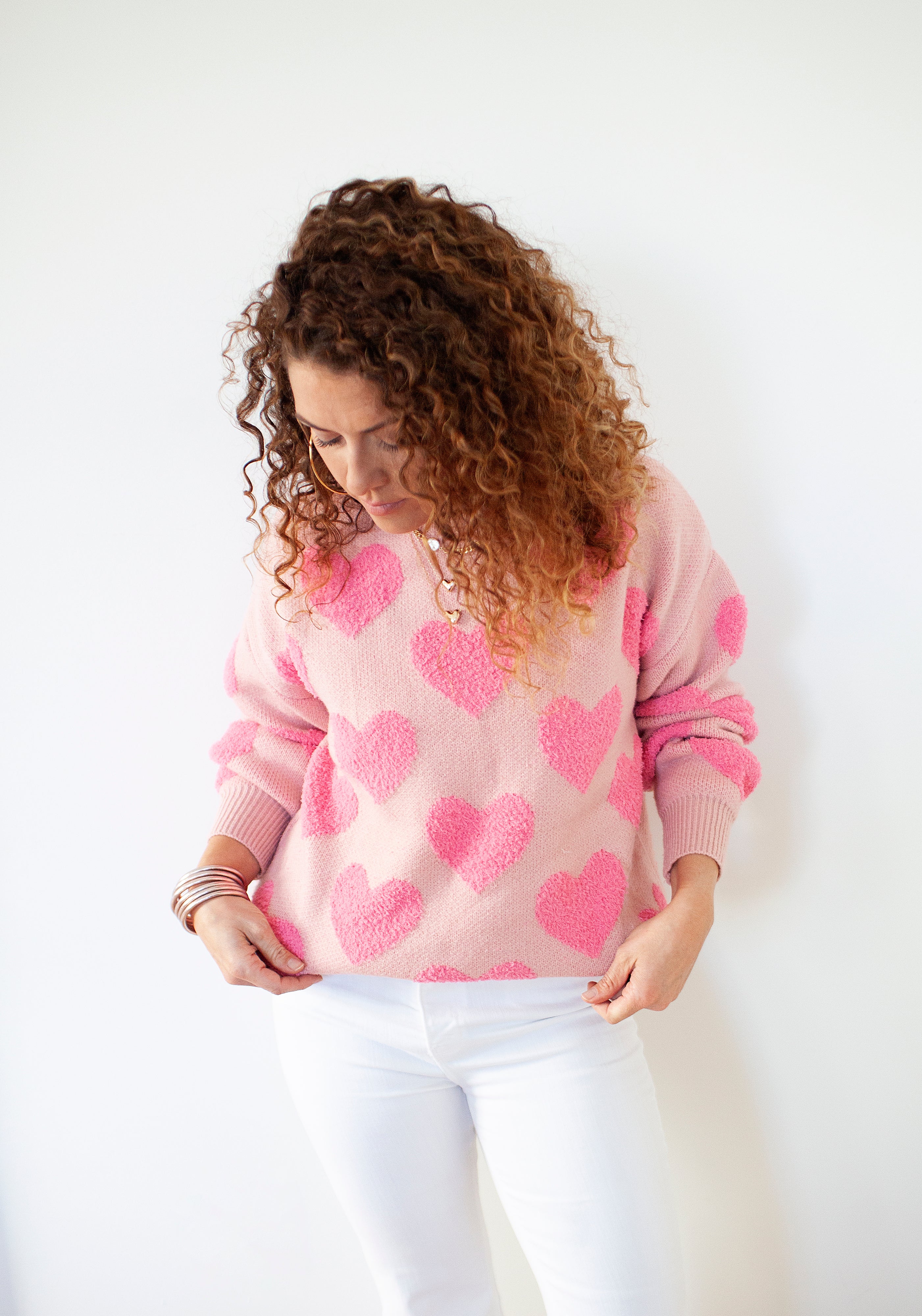 ALL ABOUT PINK HEART SWEATER