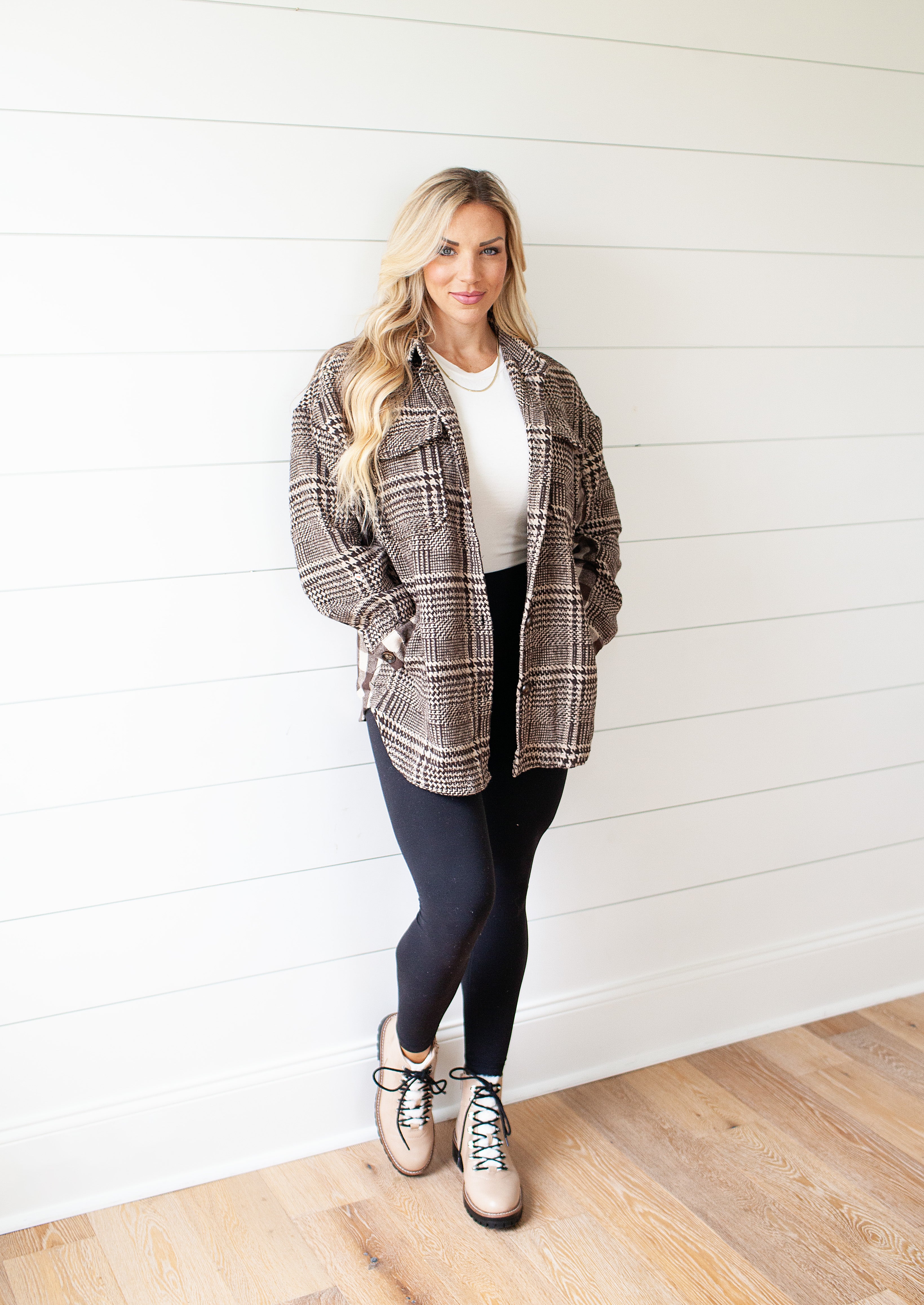 HUNTER MIXED PATTERN PLAID SHACKET