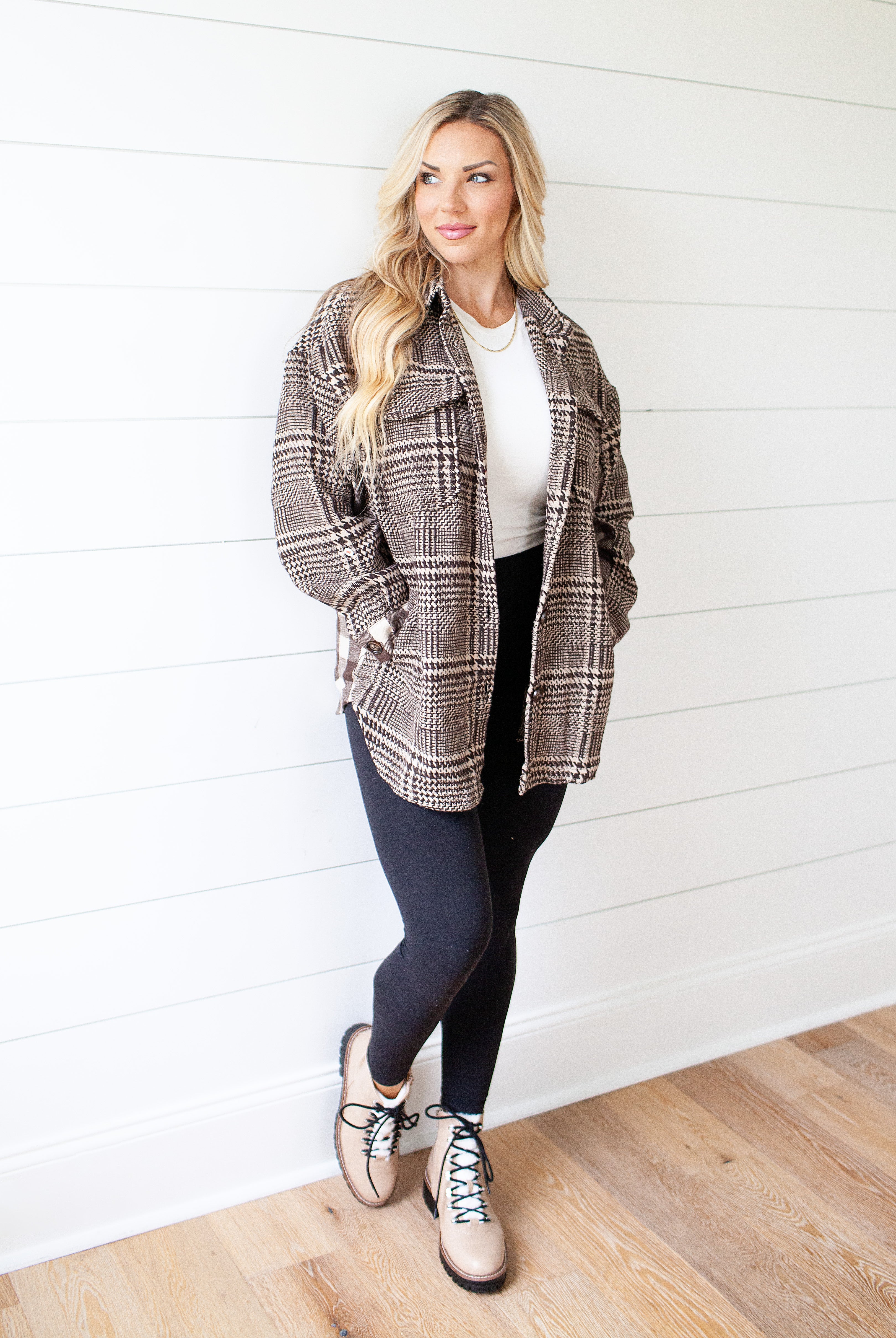 HUNTER MIXED PATTERN PLAID SHACKET