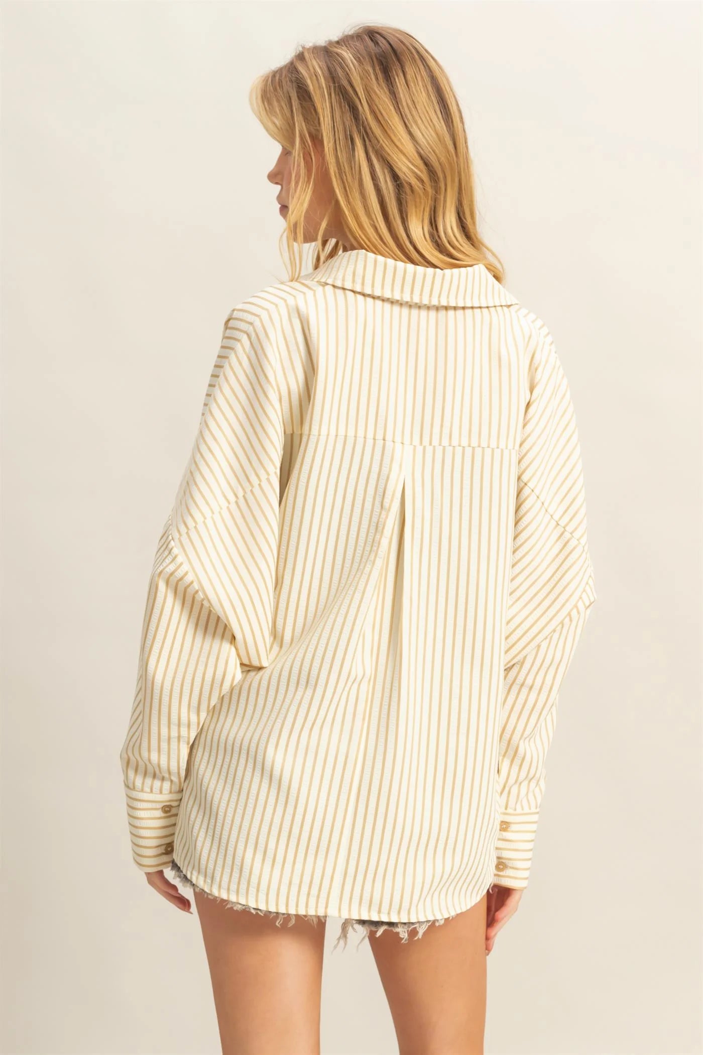 CALIA TEXTURED STRIPE SHIRT